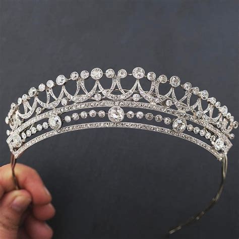 edwardian diamond tiara in platinum diamond tiara royal jewelry tiaras jewellery