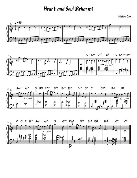 Sign up now or log in to get the full version for the best price online. Heart and Soul Reharm Sheet music for Piano (Solo) | Musescore.com
