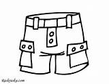 Coloring Shorts Clothing sketch template