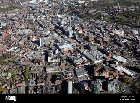 Aerial View Of Sheffield City Centre Stock Photo Alamy