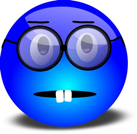 Nerdy Blue Smiley With Overbite And Glasses Free 3d Clipart Illustrations