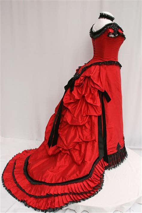Red Silk Victorian Bustle Ball Gown By Sally C Designs Victorian Ball