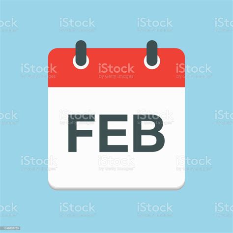 Vector Icon Day Calendar Winter Month February Stock Illustration