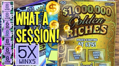 Big Win 🤑 Beginning To End Wow 💰💰 50 Ticket 1000000 Golden Riches 💵 Tx Lottery Scratch