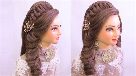 Curly Hairstyles With French Braid L Wedding Hairstyles L Walima Bridal
