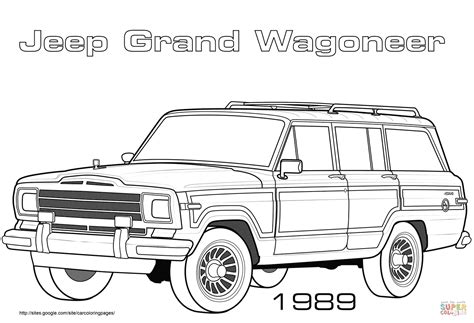 Jeep coloring pages are a fun way for kids of all ages to develop creativity focus motor skills and color recognition. 1989 Jeep Grand Wagoneer coloring page | Free Printable ...