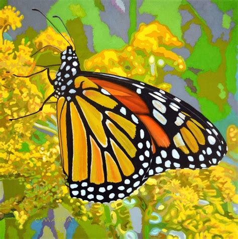 Allan Omarra Monarch Butterfly Friend Painting Oil On Canvas At