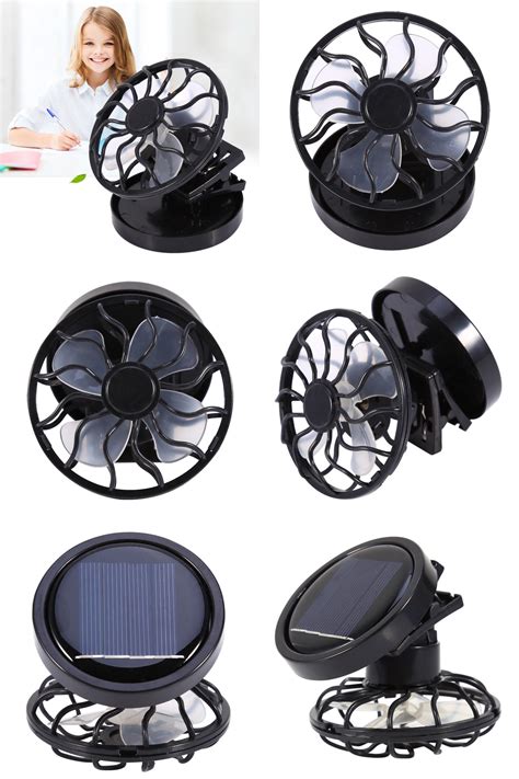 Visit To Buy Mini Clip On Solar Sun Powered Fan Panel Black Cooling