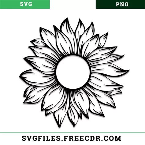 Sunflower Svg Black And White Free Sunflower Stencil Sunflower