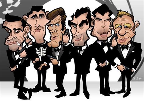 Faces Of Bond Steve Rampton James Bond Movies Celebrity Caricatures Caricature