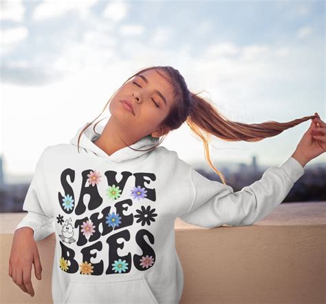 Save The Bees Hoodie Bumble Bee Hoody Honey Graphic Tee Etsy