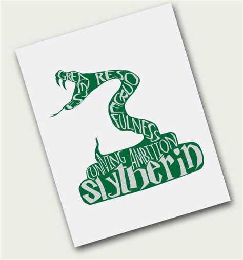 Slytherin Snake Art Print With Word Art Etsy Prints Snake Art Art