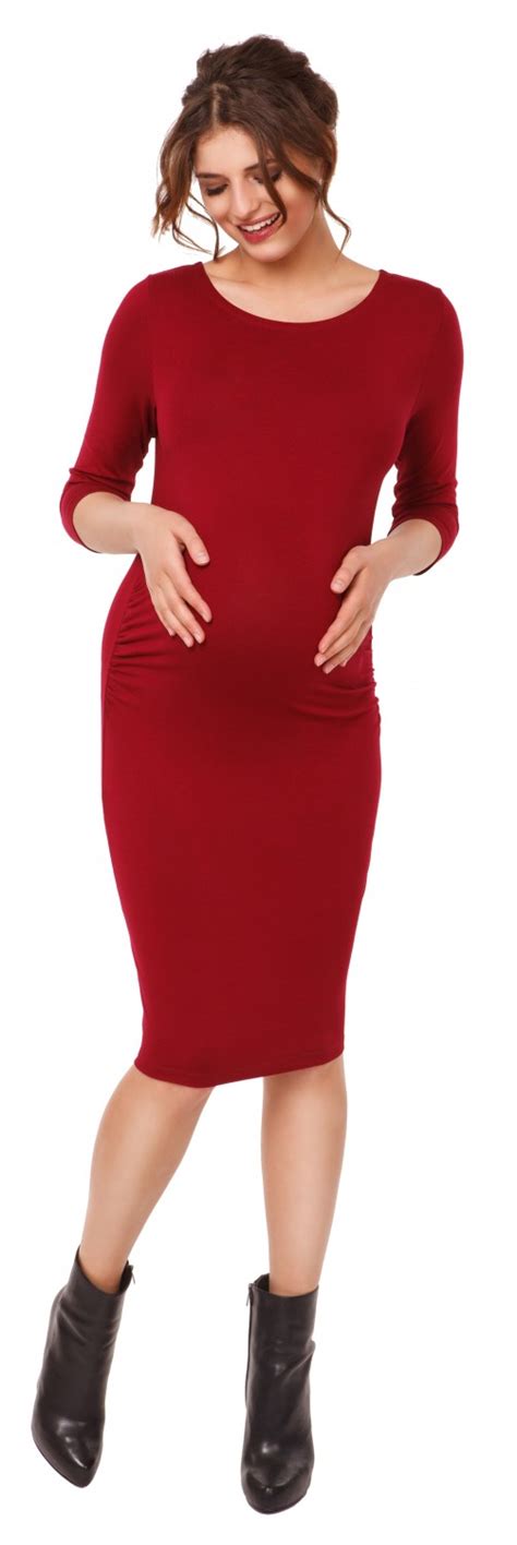 happy mama women s pregnancy maternity stretch bodycon dress 3 4 sleeves 063p ebay