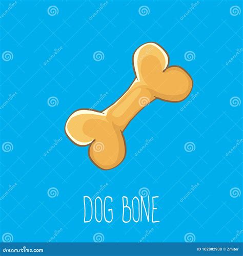 Vector Funny Cartoon Cute Brown Dog Bone Stock Vector Illustration Of