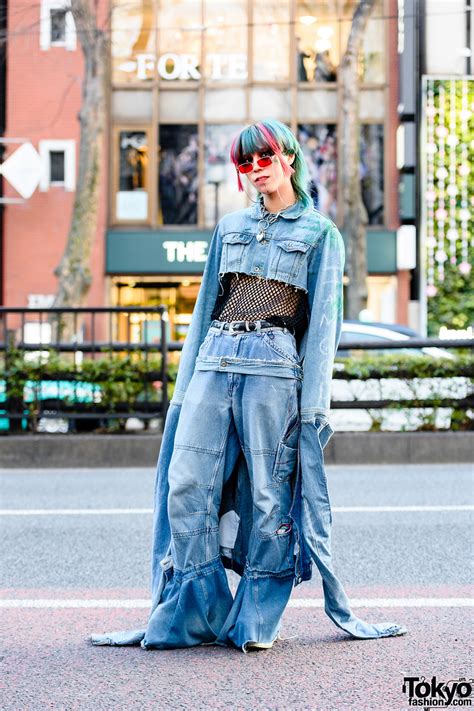 Denim Remake Street Style In Harajuku W Cropped Denim Jacket