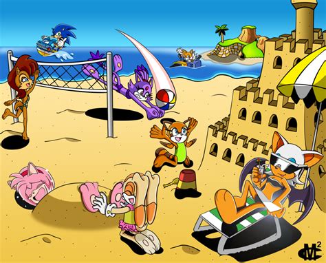 Sonic Beach Fun By Emseesquared On Deviantart Sonic Fan Art Sonic