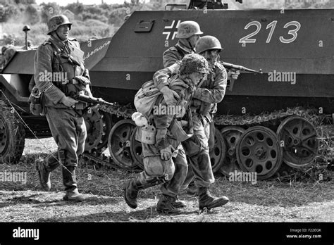 World War 11 Soldiers Under Fire On The Battlefield Stock Photo Alamy