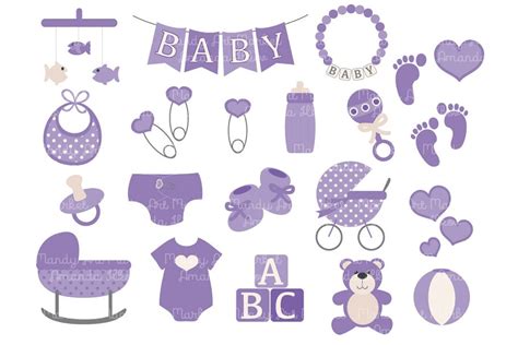 Purple Baby Clipart Pre Designed Illustrator Graphics Creative Market