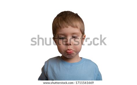 Little Boy Shows Tongue Puffs Cheeks Stock Photo 1711561669 Shutterstock