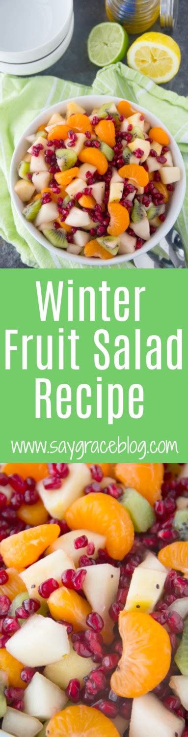 Winter Fruit Salad Recipe With Honey Lemon Lime Dressing