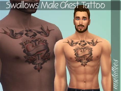 Luvjakes Swallows Chest Tattoo For Males Sims 4 Updates