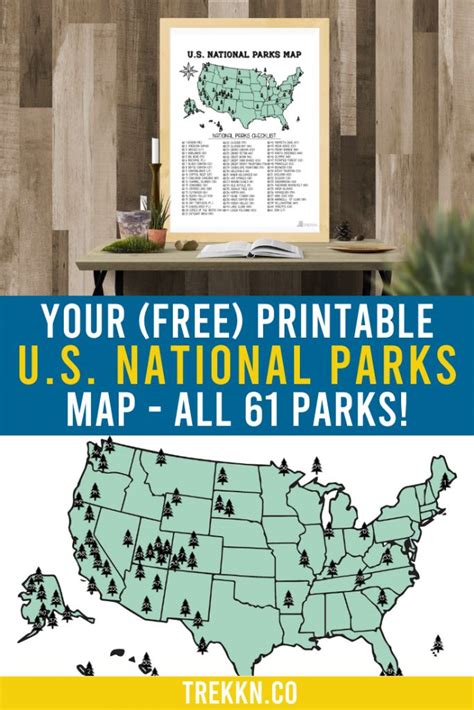 Your Printable U S National Parks Map With All Parks National Parks Map Hiking