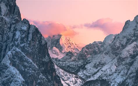 Download Wallpaper 3840x2400 Mountains Snow Dusk Winter 4k Ultra Hd