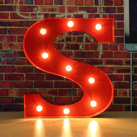 Metal Led 12 Marquee Letter Lights Vintage Circus Style Alphabet Light