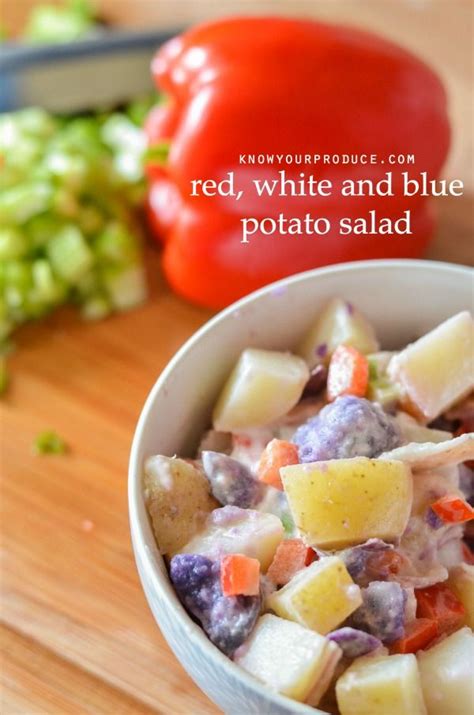 How To Make Potato Salad Red White And Blue Potato Salad With Images Blue Potatoes How To
