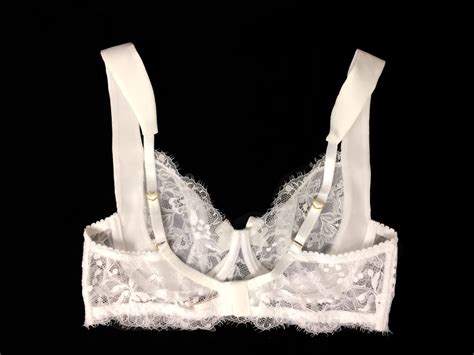 White Sheer Bra Lace Bra Silk Lingerie Handmade Lingerie