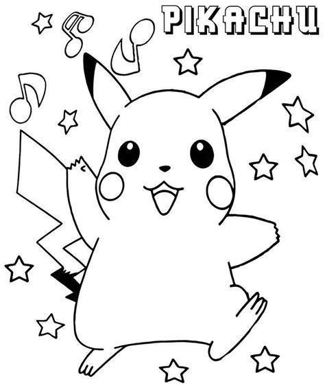 Easy Printable Coloring Book Drawing Pikachu Pikachu Coloring Page