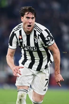 Dusan Vlahovic Juventus Celebrates After Scoring Editorial Stock Photo