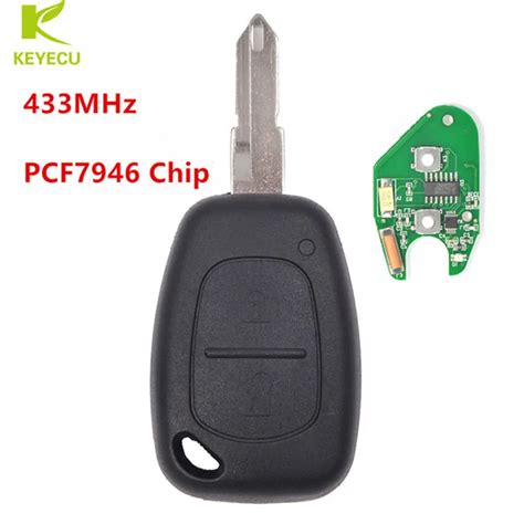 Keyecu Remote Key Fob Transmitter 433mhz Chip Pcf7946 For Renault Kango