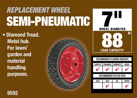 8 Inch Semi Pneumatic Rubber Tire Steel Hub With Ball Bearings