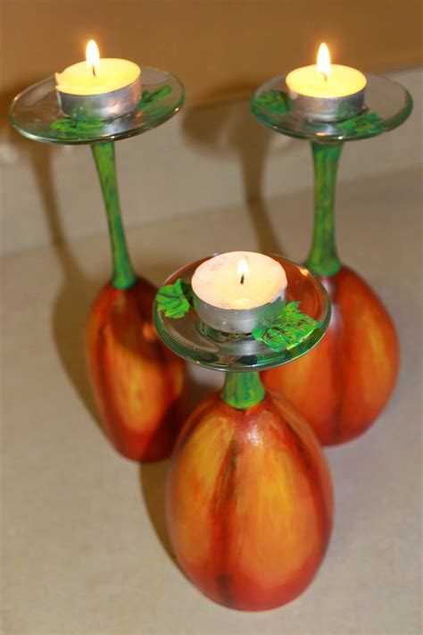 cRod Artblog: Pumpkin Wine glasses/ Votive candle holders