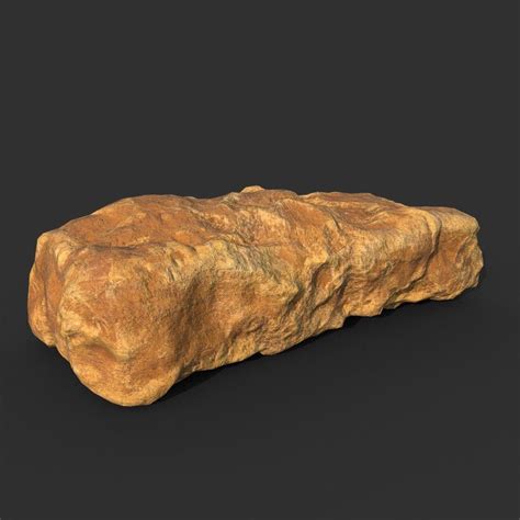 3d Model Low Poly Cave Modular Yellow Rock Casual02m