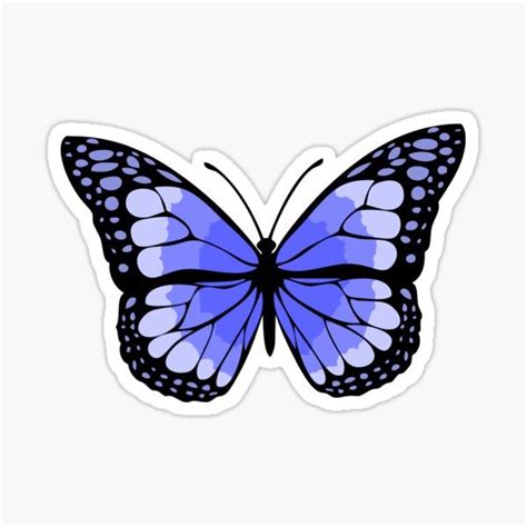 Blue Butterfly Sticker In 2020 Aesthetic Stickers Print Stickers