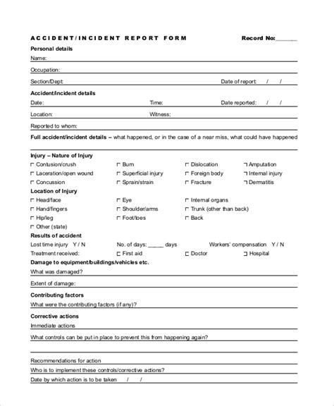 Incident Report Form Qld Template