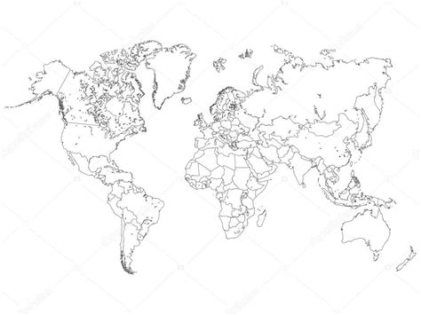 World Map Clip Art Outline
