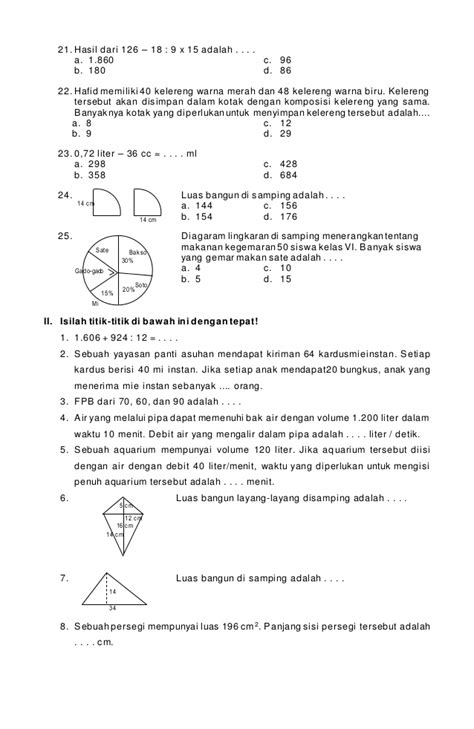 Soal Try Out Kelas 6 2020 Mtk Hot Sex Picture