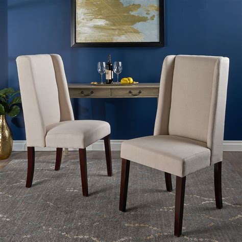 Rory Contemporary Fabric Upholstered Wingback Dining Chairs Set Of 2