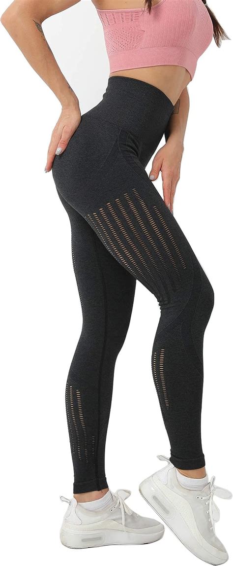Zarjar Womens High Waisted Leggings Seamless Tight Workout Leggings Gym Yoga Pants Tummy Control