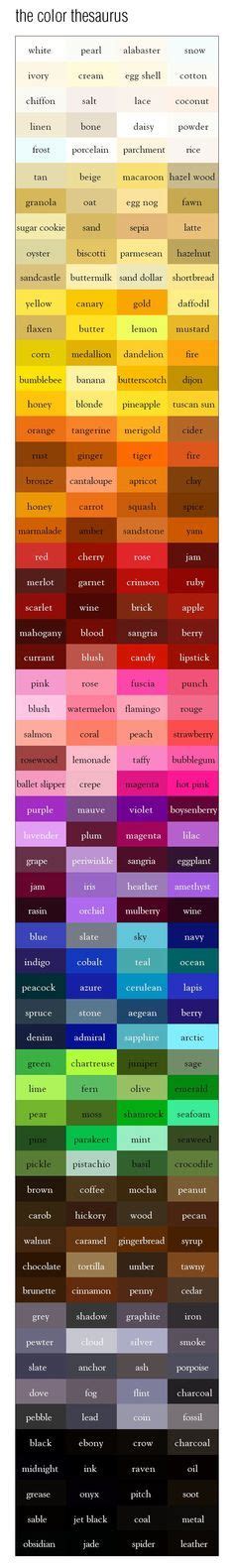 The Color Thesaurus Color Theory Colours Color