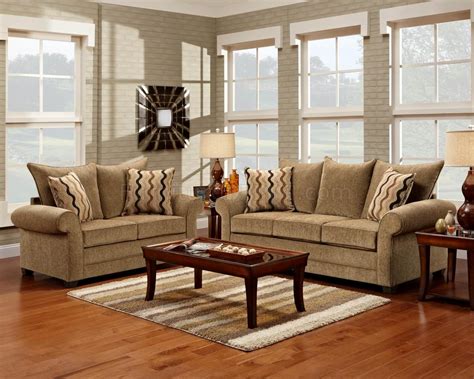 Super soft and nice leather. Light Brown Fabric Classic Sofa & Loveseat Set w/Options