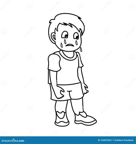 Sad Little Boy Which Crying Stock Vector Illustration Of Emoticon