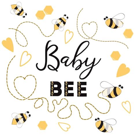 Premium Vector Baby Bee Phrase With Bee On White Background Cute Card