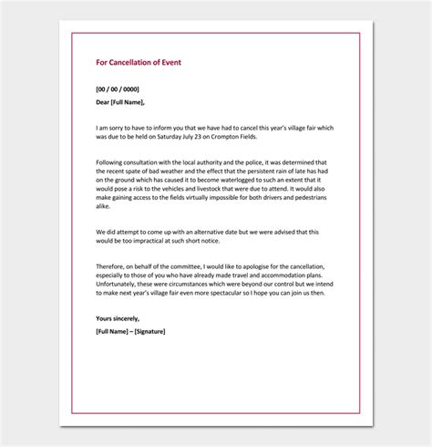 Apology Letter For Cancellation Samples Examples And Formats