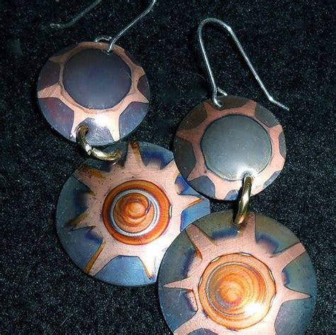 Blue Copper Earrings Double Round Cascades By Dawily On Etsy 25 00 Blue And Copper Copper