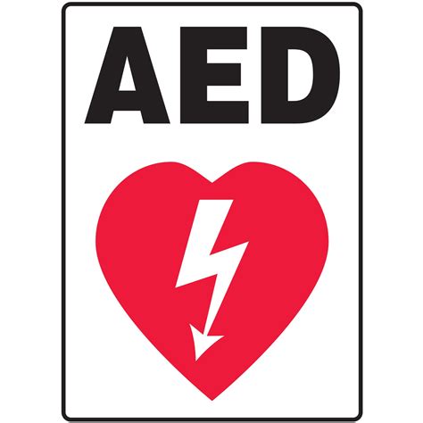 Aed Heart Symbol Automated External Defibrillator Sign Ebay