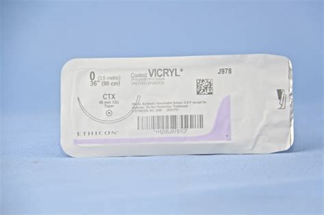 Ethicon Suture J978h 0 Vicryl Undyed 36 Ctx Taper Esutures